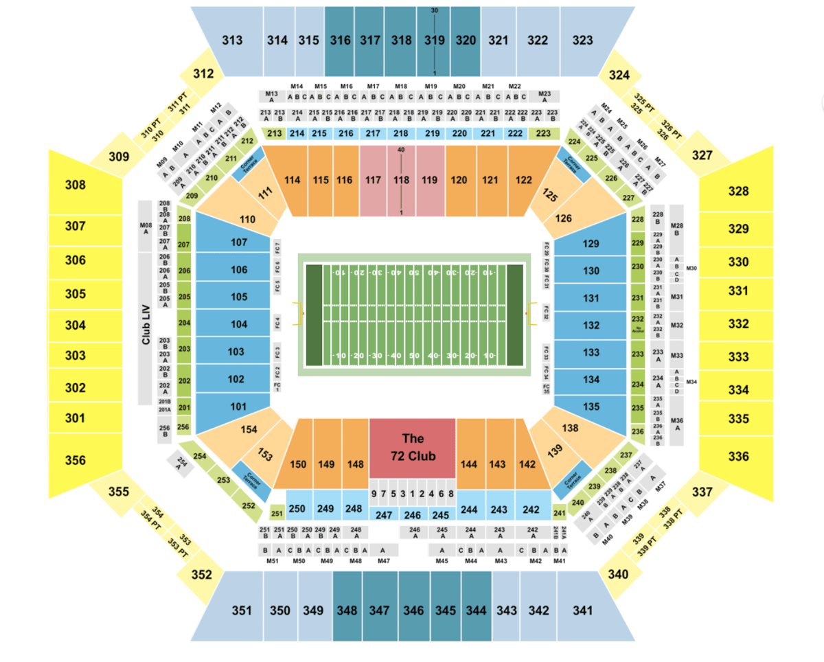 Hard Rock Stadium Miami Seating Map